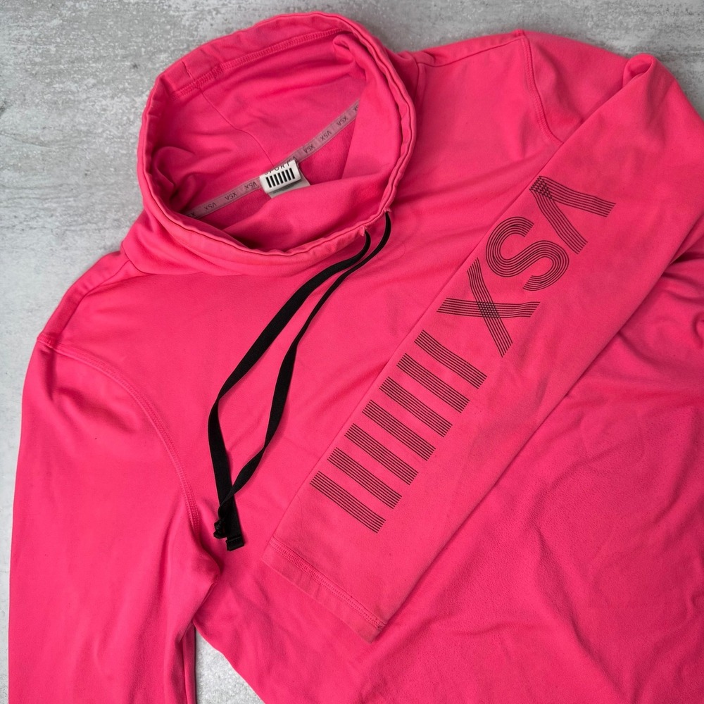 VSX Sport Hot Pink Funnel Neck Pullover Long Sleeve Activewear Top Small